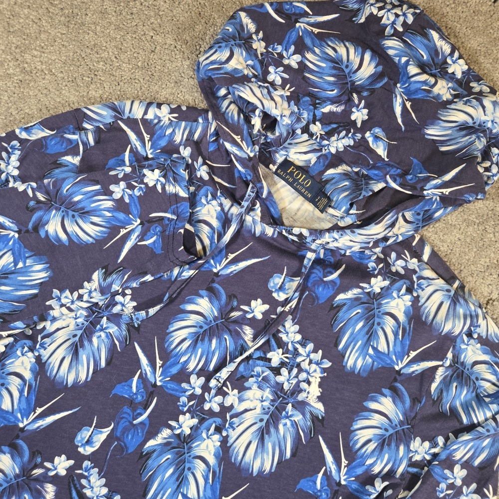 Polo Ralph Lauren Mens Hawaiian Floral Hoodie Hooded T-Shirt Size Small